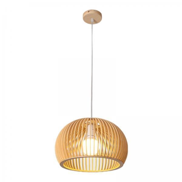 2x Luz Colgante Natural Comedor Cocina Retro Casa de Té Iluminación de tejado Pantalla de Lámpara Hecha No Incluye Bombilla - C perfke luz colgante de bambú