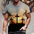 thumbnail image 2 of European And American Cross Print Short Sleeve Round Neck T-shirt Top 5XL, 2 of 5