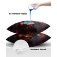 thumbnail image 4 of Pack of 2 Outdoor Pillow Covers, Animal Fox Ears Nose Waterproof Square Throw Pillowcase Cushion Decorative Pillow Covers for Couch Patio Tent, 18x18 in, 4 of 6