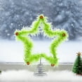 thumbnail image 5 of Rdhnmea Green Christmas Tree Topper Faux Fur Star Treetop Decoration Winter Holiday Supplies for Home, 5 of 7