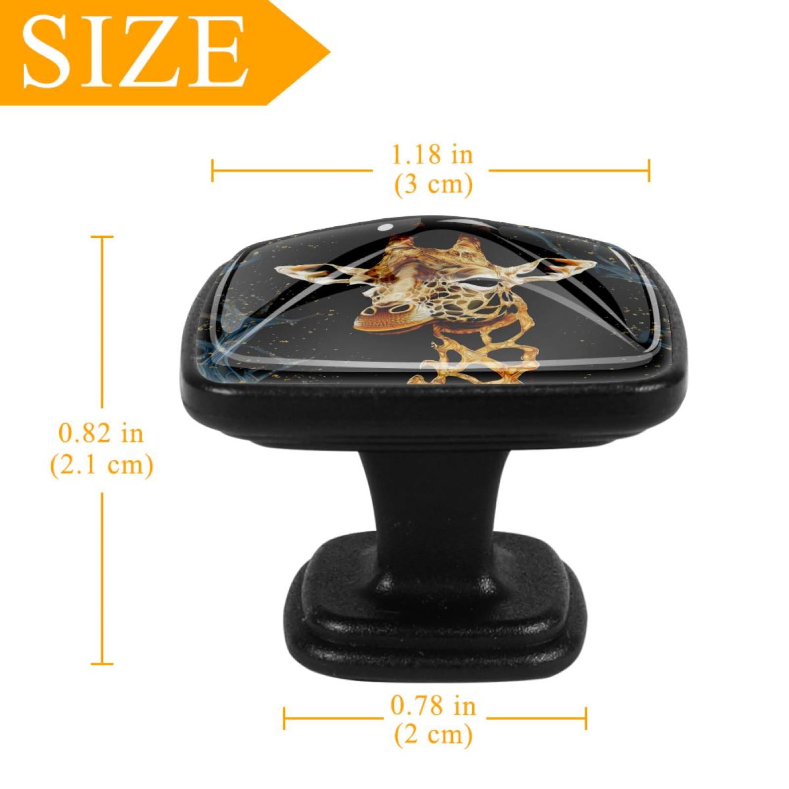 4 Pcs Cabinet Handle Drawer Pulls Giraffe Knobs with Screws Square Furniture Office Cabinet Knob Decoration
