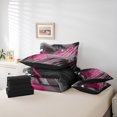thumbnail image 6 of jejeloiu Oil Painting Ombre Twin Bedding Sets 7-Piece,Pink Geometric Stripes Bedding Comforter Set,Modern Abstract Minimalist Sheet Sets For Girl,Microfiber Room Decoration Reversible, 6 of 8