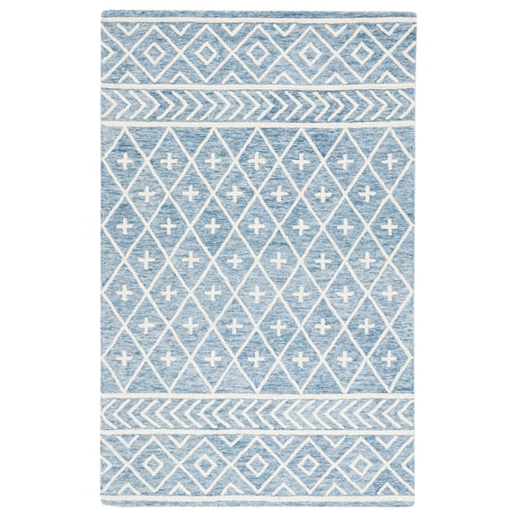 SAFAVIEH Metro Fletcher Medallion Area Rug, Blue/Ivory, 5' x 8'
