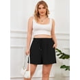 thumbnail image 6 of SHOWMALL Women's Plus Size Activewear Shorts, Soft Cotton Lounge Shorts with Pockets & Side Slits, Black 2X Gym Shorts, 6 of 9