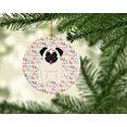 thumbnail image 2 of Merry Christmas Pug Cream Ceramic Ornament 2.8 in x 2.8 in, 2 of 3
