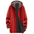 thumbnail image 5 of YAYUBA Women's Fleece Zip Up Hoodie Warm and Cozy Sherpa Lined Sweatshirt Winter Hoodie Jackets for Women with Pockets With Pocket,Red,S, 5 of 5