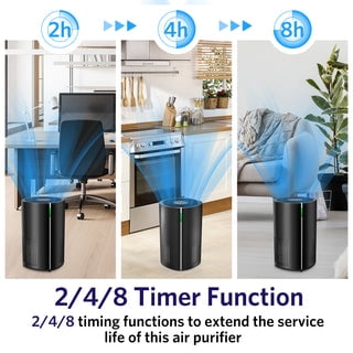 Ecotronic AP-250A Air Purifier, 258 sq ft Coverage, HEPA Filter, Black