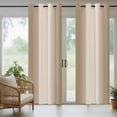 thumbnail image 4 of Beige Ombre Outdoor Curtains for Patio Waterproof, Windproof Privacy Curtains with Weighted Bottom, Modern Gradient Abstract Art Outside Drapes for Picnic Garage Backyard Cabana 54"x95" 1 Panel, 4 of 8
