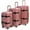 Pink, variant on BADGLEY MISCHKA Grace 3 Piece Expandable Retro Luggage Set (Champagne)