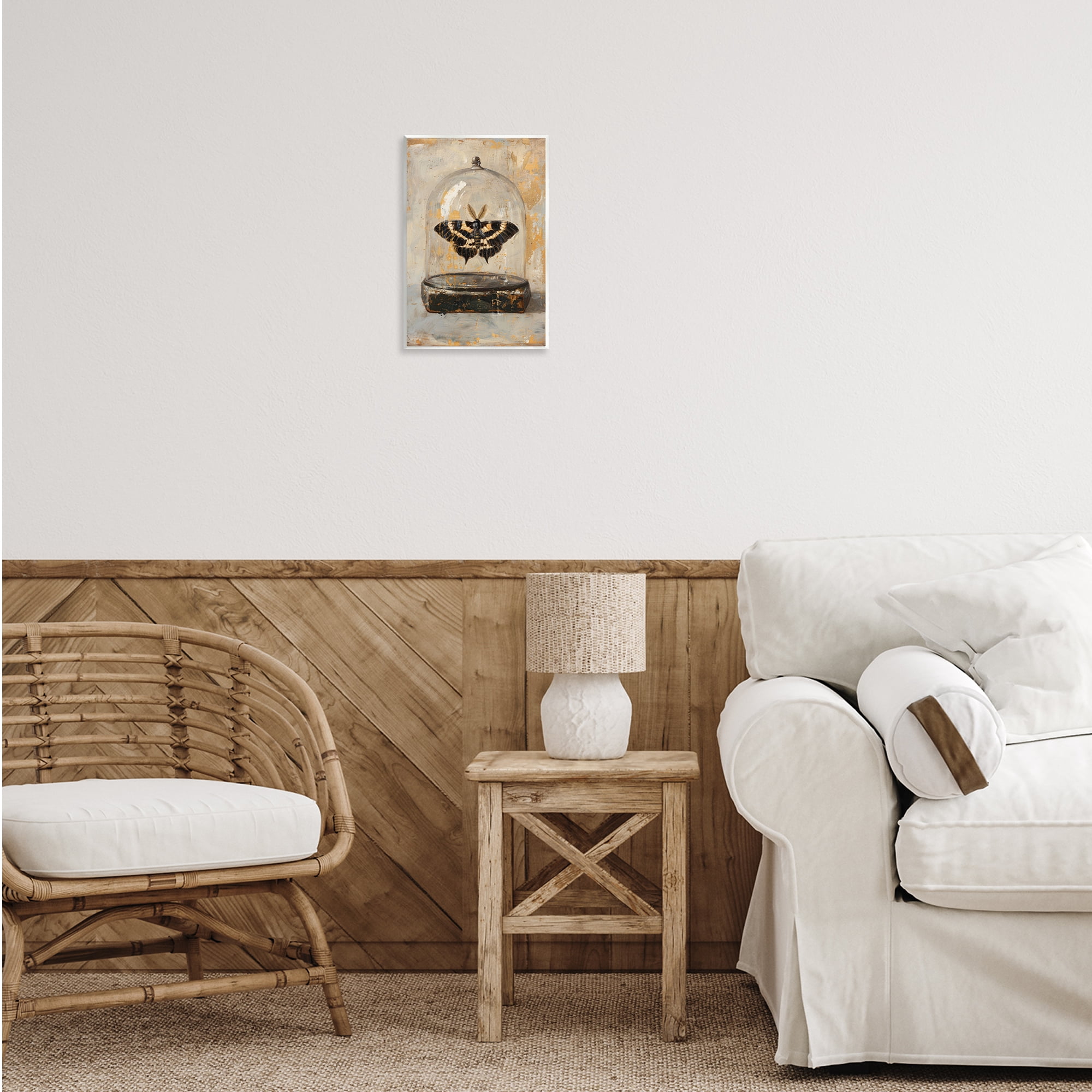 Stupell Industries Rustic Moth in Glass Animals Painting Unframed Art Print Wall Art, 10 x 15