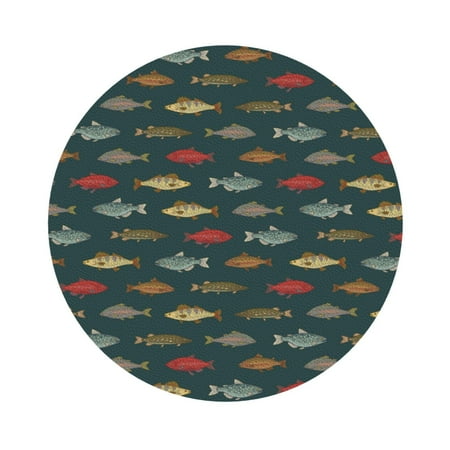 

Cauagu River Freshwater Fish for Round Coaster Drink Coasters Set of 4 Leather Bar Beer Beverage Cup Mat for Drinks for Tabletop Protection & Coffee Table Decor