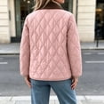 thumbnail image 4 of Xdegoge Quilted Barn Jacket for Women Lightweight Corduroy Collar Button Front Puffer Jacket Fall Winter Casual Outerwear with Pockets Pink M, 4 of 9
