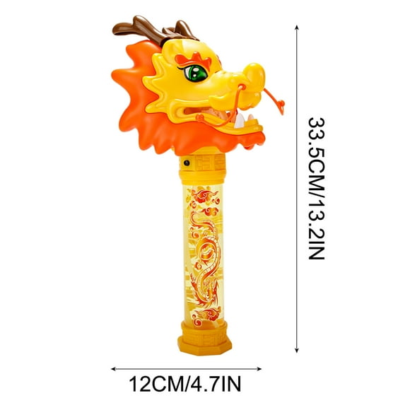Dragon Dance Bubble Wand with LED Lights, Electric Bubble Blower for Kids, Musical Party Toy for Festivals and Celebrations