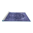 thumbnail image 2 of Ahgly Company Machine Washable Indoor Round Medallion Blue Traditional Area Rugs, 6' Round, 2 of 4