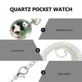 thumbnail image 2 of 1pc Panda Pocket Watch Necklace Chain Watch Children Festival Gift Souvenir, 2 of 8