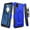 Blue, variant on TJS Phone Case for Alcatel TCL A3 A509DL / A30, with Tempered Glass Screen Protector, 3 in 1 Combo Belt Clip Holster Impact Resist Rugged Kickstand Phone Cover (Black)