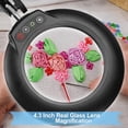 thumbnail image 5 of Magnifying Glass with Light and stand, Real Glass Lens, 5 Color Modes Stepless Dimmable Arm Swing LED Floor Lamp, 3-in-1 Large Lighted Magnifier for Reading Painting Craft Close Work, 5 of 7