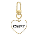 thumbnail image 1 of Special letra nombre inglés Robert Llavero de metal en forma de corazón dorado, 1 of 3