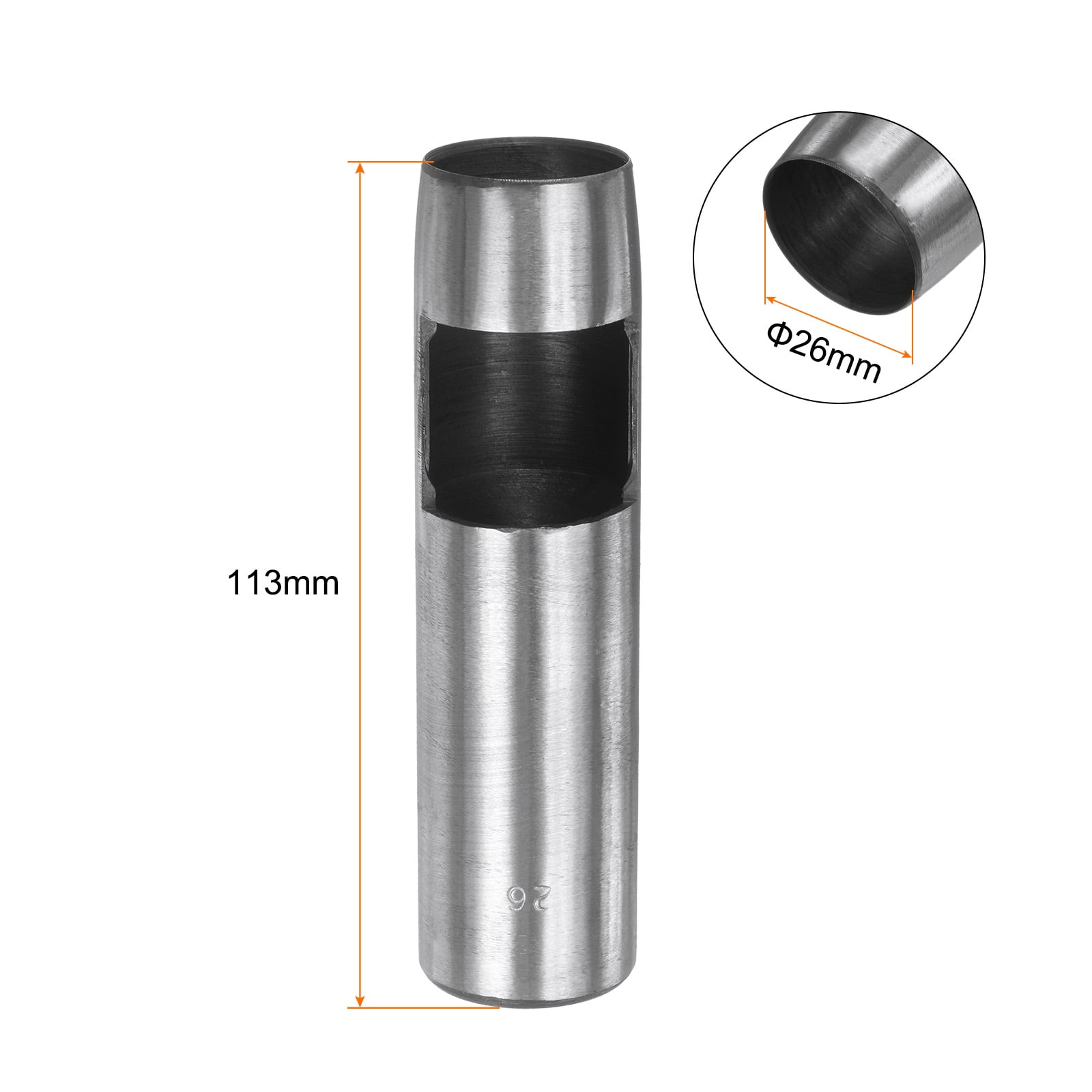 Uxcell Hollow  Punch Tool 26mm Hole Punch Carbon Steel for Watch Belts Leather