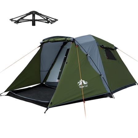 3 Persons Pop Up Camping Tent Double Layers Easy Setup Waterproof with Vestibule