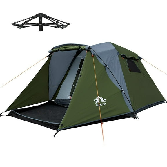 3 Persons Pop Up Camping Tent Double Layers Easy Setup Waterproof with Vestibule