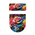 thumbnail image 5 of FORUDESIGNS Rose Paint Splatter Pattern 2 Pack Toilet Lid Cover with Toilet Tank Lid Cover, Adjustable Toilet Seat Covers Fits Most 15-21" Round Oblong and Elongated Toilet Seat,Easy to Clean, 5 of 8