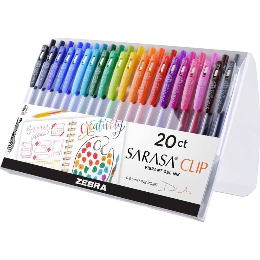 Zebra Sarasa Clip Gel Ink Pens, 0.5mm Fine Point, 20-Pack Assorted photo 2