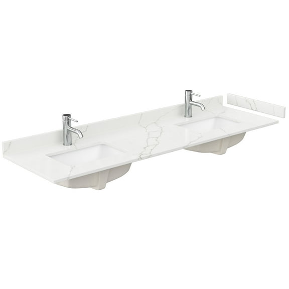 Wyndham Collection WCFQC172DTOPUNSGT 72" Quartz Vanity Top - Giotto Quartz