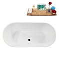 thumbnail image 6 of 65" Streamline B-420-168-BL Soaking Freestanding Tub and Tray With Internal Drain in Matte Black, 6 of 10