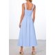 thumbnail image 3 of Vestido midi MEROKEETY para mujer 2025, verano, sin mangas, azul claro, 3 of 9