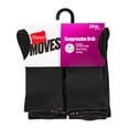 thumbnail image 2 of Hanes Women's Moves 10 Pair Cushion Crew Black, Size 8-12, 2 of 5