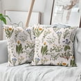 thumbnail image 5 of Spring Summer Floral Pillow Covers 16x16 Inch Set of 2 Sage Green Herbs Yellow Red Blue Flowers Decorative Throw Pillows Botanical Leaf Pillow Cases Farmhouse Home Decor for Sofa Couch Outdoor, 5 of 6