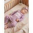 thumbnail image 3 of Cjfdfy Preemie Newborn Baby Girl Fall Outfit, Long Sleeve Little Sister Embroidered Letter Collar Jumpsuit Headwear 2-piece Set Cute Knit Jumpsuit Coming Home Fall Winter Outfit, 3 of 9