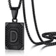 thumbnail image 1 of Collar con colgante inicial PROSTEEL Acero inoxidable letra D Personalizado Negro, 1 of 8