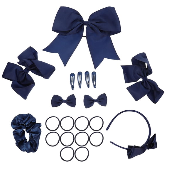 UPOUART 1Set Navy Hairband and Hair Bow Clips Set Hair Accessories for Party Performance Cosplay