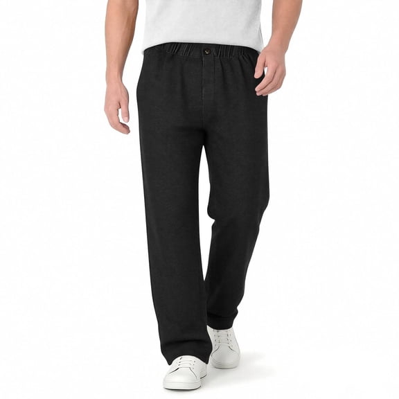 MELDVDIB Mens Jeans Pants Solid Color Basic Straight Leg Pants Button Front Waisted Regular Fit Travel Pants with Pockets