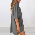 thumbnail image 6 of GILIGEGE Summer Sets Women 2 Piece Outfits Women's Two Piece Set 2025 Summer Casual Oversized Shirts Biker Shorts Matching Travel Outfit Matching Summer Lounge Sets Grey Xl, 6 of 6