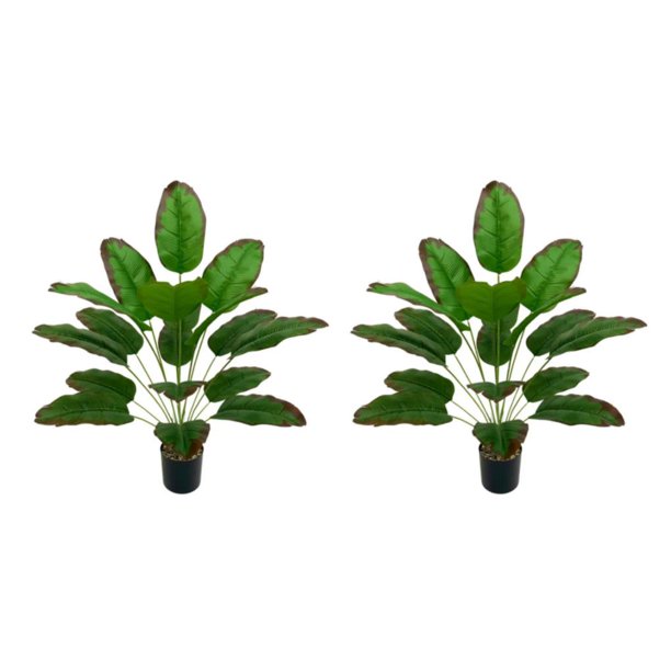 Matsuzay Bonsái artificial para sala de estar, simulación de árbol de plátano, decoración de plantas falsas Rojo marrón 2Conjunto