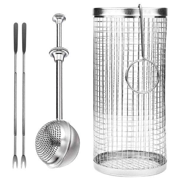 Cesta para parrilla de barbacoa, cesta portátil multifunción para pescado, camarones, carne, 2/5 Uds.