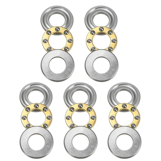 Unique Bargains F7-15M Roulements à Billes Miniatures 7x15x5 mm en Acier Chromé avec Rondelles, Lot de 5