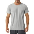 thumbnail image 2 of Coorders George Mens Lightweight Workout Tops, Relaxed Stretch Short Sleeve Shirt Big and Tall Mens Summer, Gray, Size L, 2 of 8