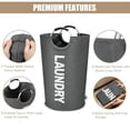 thumbnail image 7 of Kimmama 90L Portable Foldable Waterproof Laundry Basket with Handle, Dark Grey, 7 of 7