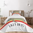 thumbnail image 3 of Ambesonne Sloth Quilted Bedspread Set 2 Pcs, Lazy Days Carefree Sloth, Twin Size, Multicolor, 3 of 6