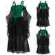 thumbnail image 1 of mfyjkho Vestidos de tallas grandes, Vestido gótico de Halloween para mujer, con tirantes, hombros descubiertos y encaje de malla y retazos Vestidos para invitadas de boda para mujer m, 1 of 7