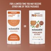 (Pack Of 6) SCHMIDTS Deodorant Citrus & Sandalwood 2.65 Oz