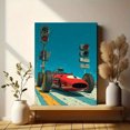thumbnail image 6 of Retro Racing Car Canvas & Poster, Classic Car with Speed Trails Vibrant Motion Art, Home Wall Decor, 6 of 8