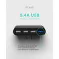 thumbnail image 3 of iHome Slim 4-Port USB Wall Charger, AC Pro Multiport Plug Adapter, Phone Charging Block with 4 Ports, Flat USB Wall Adapter for Home  Travel, 3 of 7