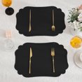 thumbnail image 6 of Btomtd Vintage PVC Place Mats, Scandinavian Style Heat Insulation Table Mats for Dining and Kitchen, Oil Proof Western Style Dining Placemats, 18"x12", Black, 6 of 6