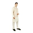 thumbnail image 2 of TRILOKI Scallop Solid Kurta Pajama with Waiscoat Premium 3-in-1 Set Ethnic Indian Traditional Wear Ethnic Diwali Puja, 2 of 4