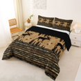 thumbnail image 2 of Castle Fairy Vintage Cabin Moose Full Size Comforter Sets 3-Piece,Rustic Jungle Animal Bedding Comforter Set,Brown Tan Black,Black Reversible,1 Comforter and 2 Pillowcases, 2 of 6